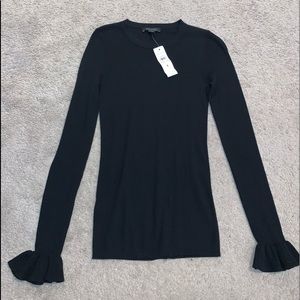 NWT Ann Taylor long sleeve top with ruffled ends!